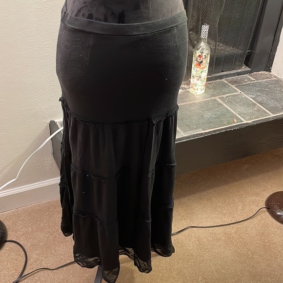 Ann Taylor Loft Black Maxi Ruffle Skirt - Picture 8 of 12